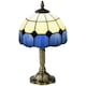 image 1 of HOMCOM Handmade Stained Glass Table Lamp, TiffanyStyle Bedside Lamp for Bedroom, Living room, Home, Nightstand, Decorative Night Light, Blue