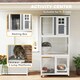 image 3 of PawHut Wooden Cat House with Asphalt Roof, Cat Cage for Multiple Cats White White | Dark grey