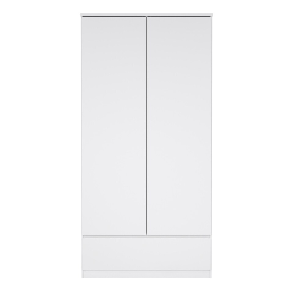 image 1 of Naia Wardrobe with 2 Doors 1 Drawer in White High Gloss