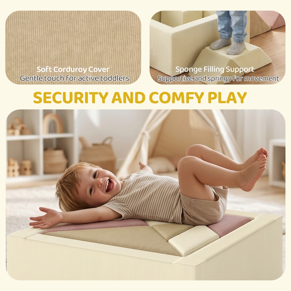 image 1 of AIYAPLAY 9 Pieces Soft Play Sets with Tangram Play, Removable Cover