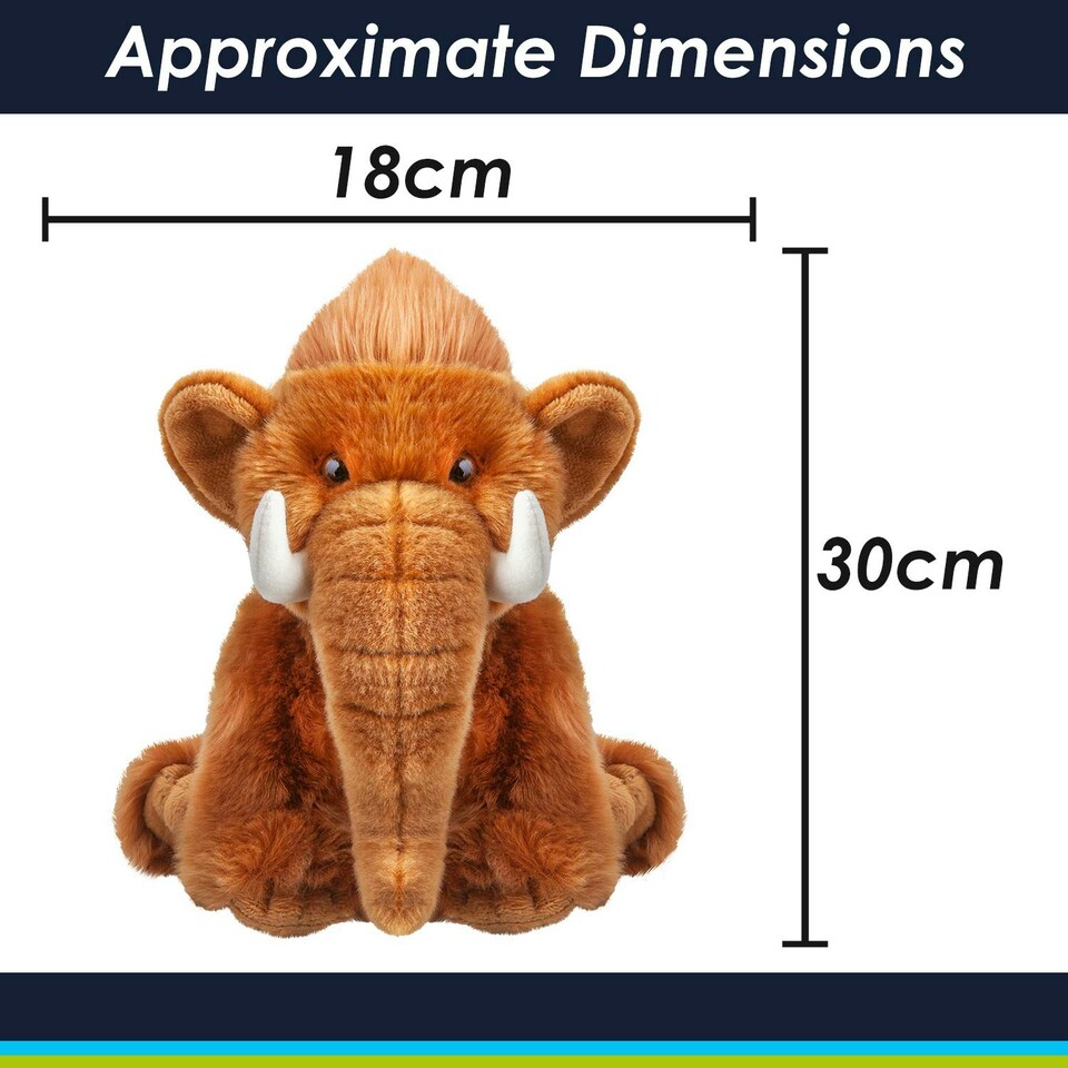 image 1 of Woolly Mammoth Soft Toy Cute Plushie Huggable Cuddly Stuffed Toy Gift 30cm Brown