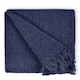 image 1 of Waffle Collection Recycled Cotton Throw in Navy (50" x 60") Blue | Blue