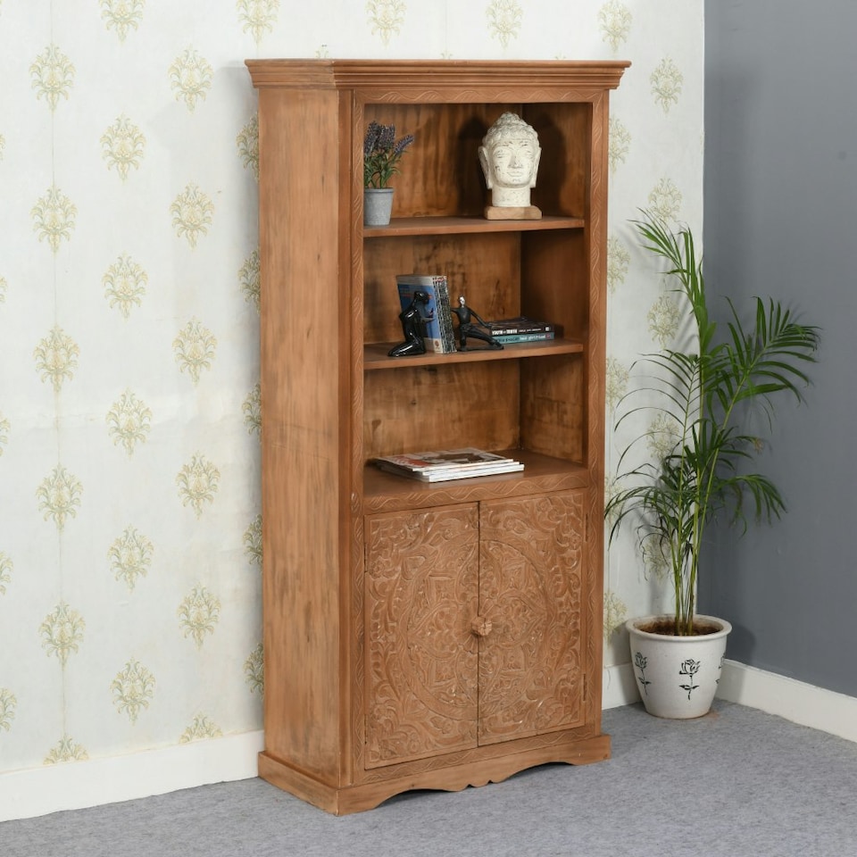 image 1 of Artistry Mango Wood Large Bookcase | Brown | Brown
