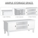image 5 of HOMCOM Modern TV Stand with Storage Shelf and Two Door Cabinets