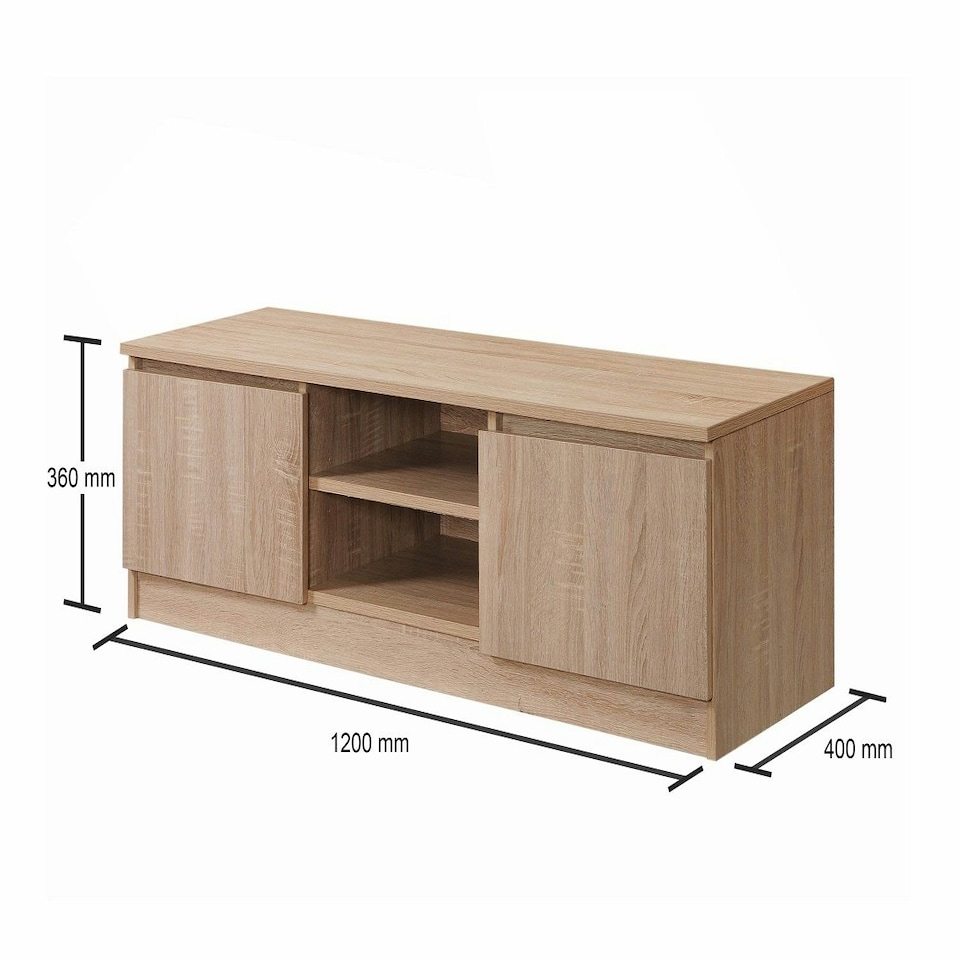 image 1 of 120cm TV Cabinet Light Oak