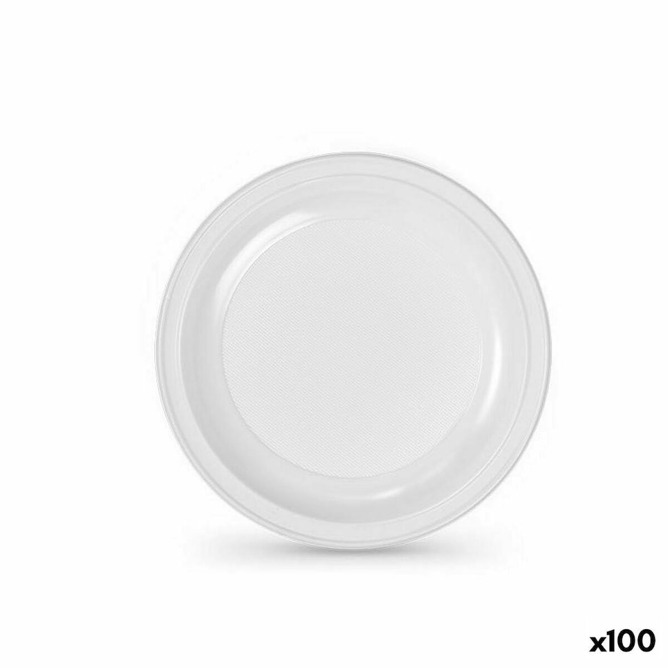 image 1 of Set of reusable plates Algon White Plastic 22 x 22 x 1,5 cm (6 Units) N/A