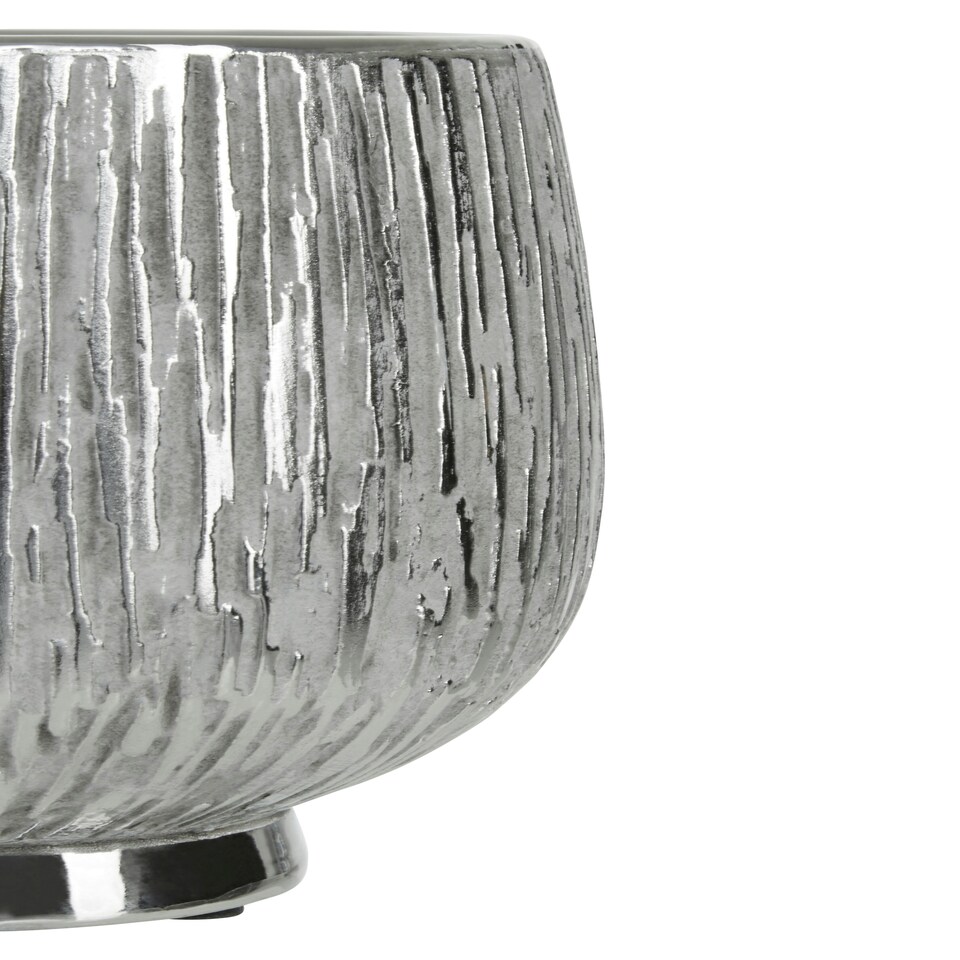 image 1 of Hesper Small Silver Ceramic Planter Silver