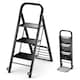 image 1 of COSTWAY 2-In-1 Hand Truck &Ladder Foldable 3-Step Ladder Heavy-duty Utility Cart
