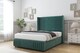 image 2 of Sloomy Camden Emerald Plush Divan Bed With Mattress 2 Drawers Footend With 54" Wingback Headboard & 12" Matching Footboard 4' Small Double | Green | Emerald | Small Double | 1