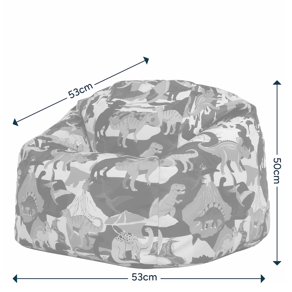 image 1 of Kids Dinosaur Bean Bag Chair Green Childrens Bean Bags | Green | Green | 1
