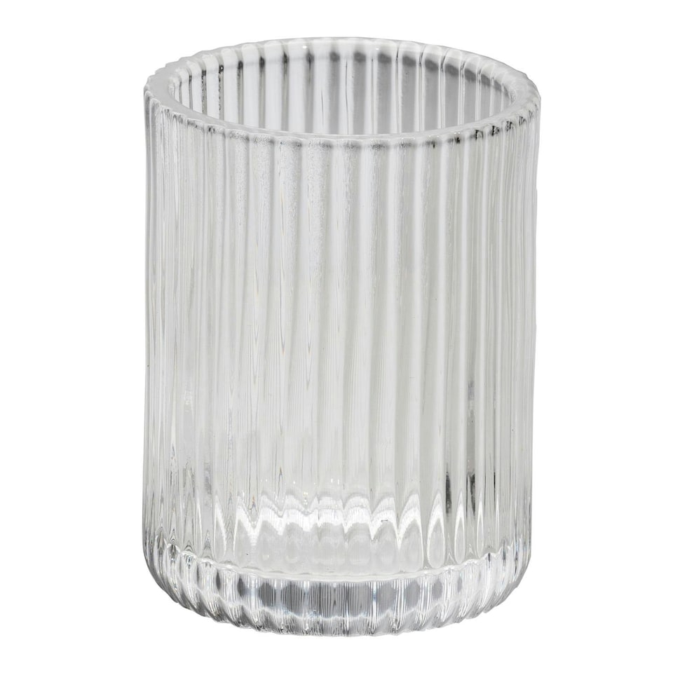 Showerdrape Regent Ribbed Glass Chrome Tumbler/Toothbrush Holder