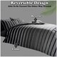 image 6 of VELVETIO Oscar Stripe Duvet Cover Set Reversible Polycotton Easy Care Beddings Grey | Double