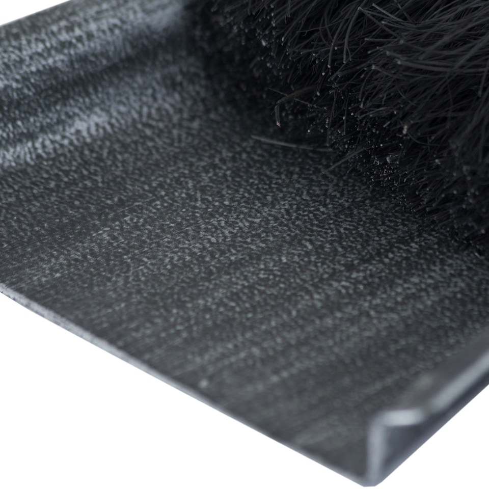 image 1 of Hill Interiors Black Brushed Steel Crook Top Hearth Tidy Set - Silver/Black/Grey - One Size