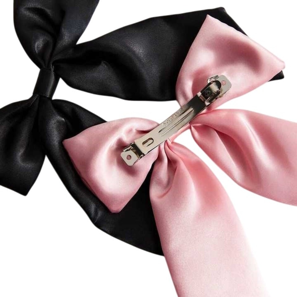 image 1 of Danielle Creations Large Bow Barette Clips Pink / Black Set | Black | Pink | 2