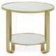 image 1 of Interiors by Premier Modern Design Round Mirrored Top Gold Frame Table, Versatile Bedside Table, Easily Maintained Small Table Gold