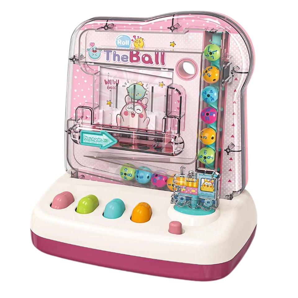 image 1 of Music & Light Educational Ball Roll Toy - Interactive Train Playset with 6 Colourful Balls, Lights, Music, Number & Colour Learning, Coordination-Building Toddler Toy for Ages (Pink)