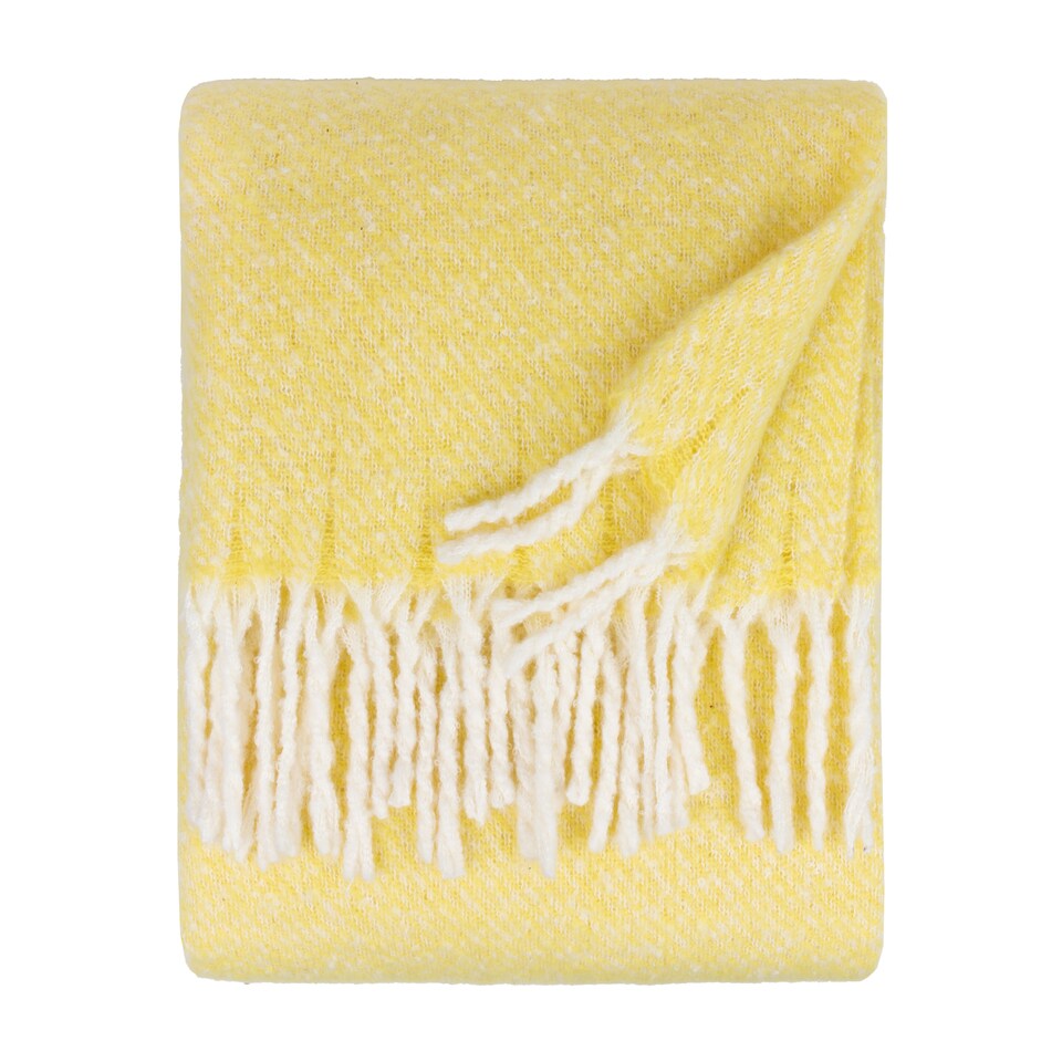 image 1 of Wylder Isla Woven Tasselled Throw | Yellow | Butter Yellow | 1