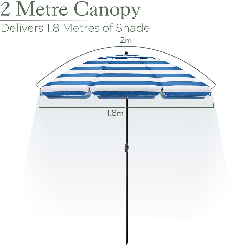 image 1 of Striped Beach Parasol