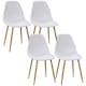 image 1 of HOMCOM Dining Chairs Set of 4 with Curved Back, Metal Legs, White
