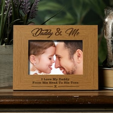 Daddy and Me Wooden Photo Frame Gift Brown | M
