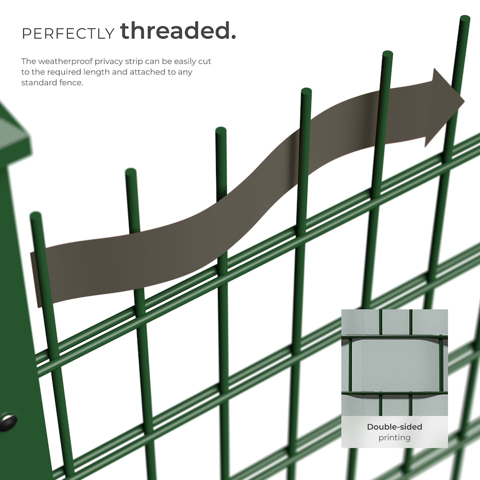 image 1 of Privacy Film - double-sided print, opaque and tear-resistant, fastening clips included | Grey | light grey | 3500 x 19 x 0,04 cm | 1