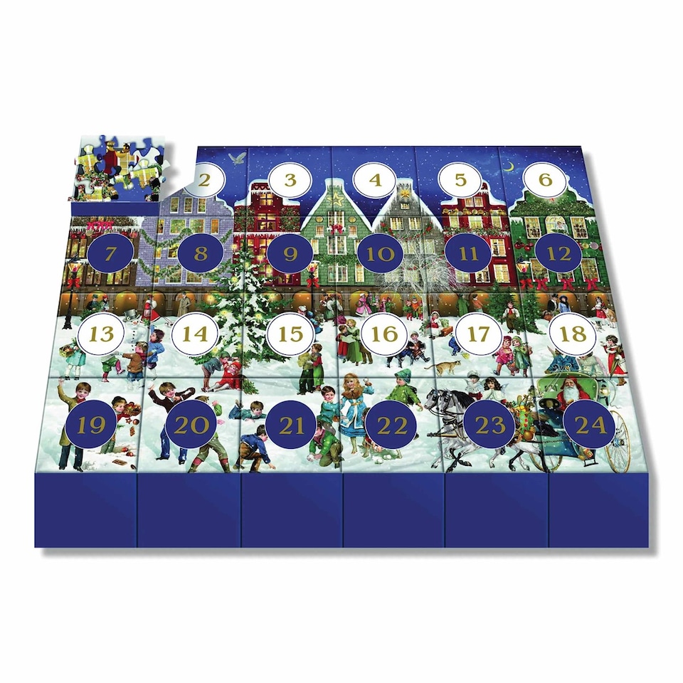 image 1 of Winter Evening in the Town Advent Calendar Jigsaw, Advent Calendars And Cards, Family, Gift