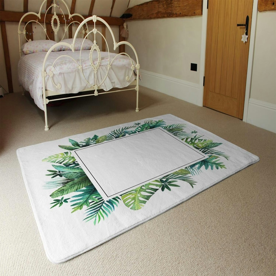 image 1 of Square Botanical Border (Rug) Multi | Small: 60x110cm