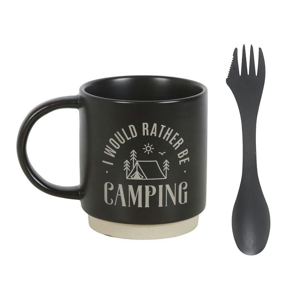 image 1 of Something Different I Would Rather Be Camping 3 in 1 Mug Set - Black - One Size