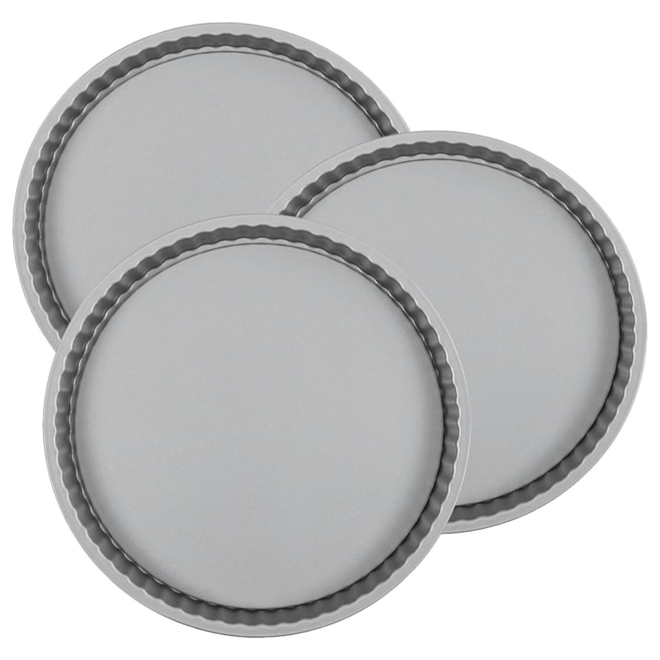 image 1 of 3 x Non-Stick Round Quiche Flan Tin (23.5cm) Ideal for Sweet & Savoury Bakes Grey