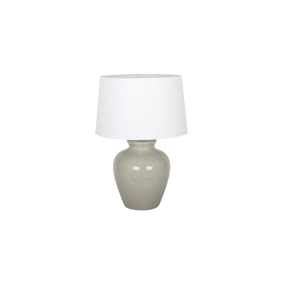 image 1 of Bethany Dove Grey Crackle Ceramic Table Lamp with Cream Shade