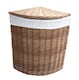 image 2 of Set of 2 Light Steamed Corner Laundry Baskets with White Lining | White | White