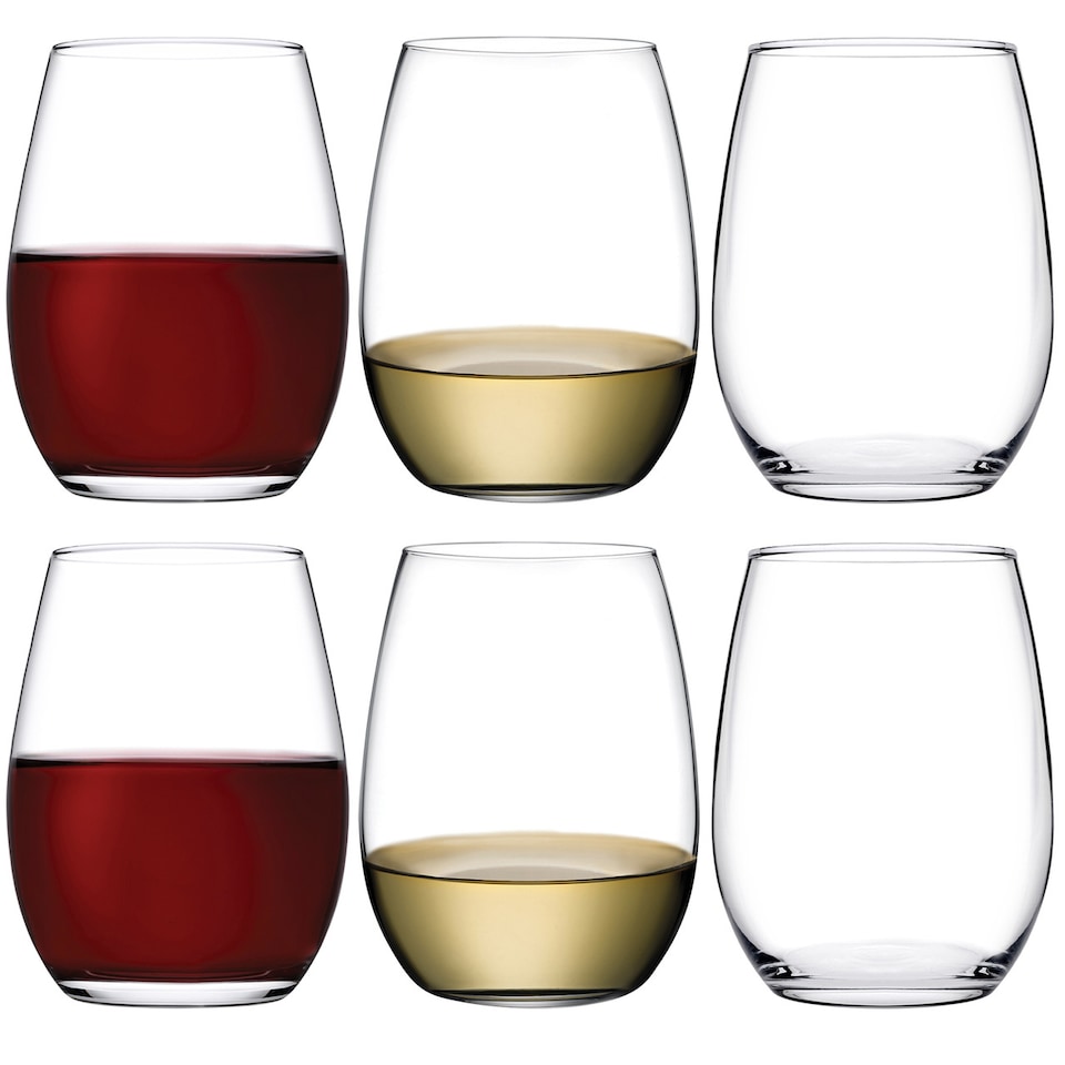 570ml Pasabahce Drinking Glasses Tumblers Cups Set | Clear | 6