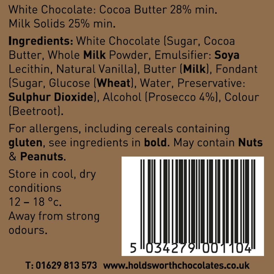 image 1 of Holdsworth Chocolates Petite Pink Prosecco Truffles 55g