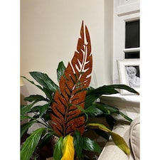 Fern Leaf Garden Art - H83.8 cm - Bare Metal/Ready to Rust