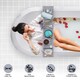 image 2 of Luxury Bamboo Bath Caddy Tray Wood Bathtub Storage Organizer Grey
