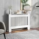 image 10 of HOMCOM Slatted Radiator Cover Painted Cabinet MDF Lined Grill in White (172L x 19W x 81H cm)