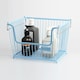 image 2 of Buckingham Multi-Purpose Stackable Storage Organising Basket 30.5 x 26.5 x 22 cm Baby Blue