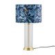 image 2 of Set of 2 Aura - Satin Brass Lamps with Toucan Velvet Shades Bronze | Multi