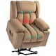 image 1 of HOMCOM Power Lift Recliner Chair with Vibration Massage, USB, Light Brown Brown | Light Brown