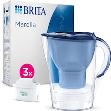 BRITA Marella Water Filter Jug Blue (2.4L) Starter Pack incl. 3x MAXTRA PRO Pure Performance Cartridge