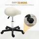 image 4 of HOMCOM Saddle Stool Adjustable Rolling Salon Chair for Massage Spa Beauty White