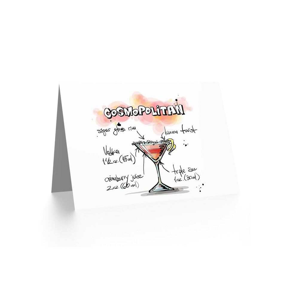 image 1 of Cosmopolitan Cocktail Drink Friendship Card