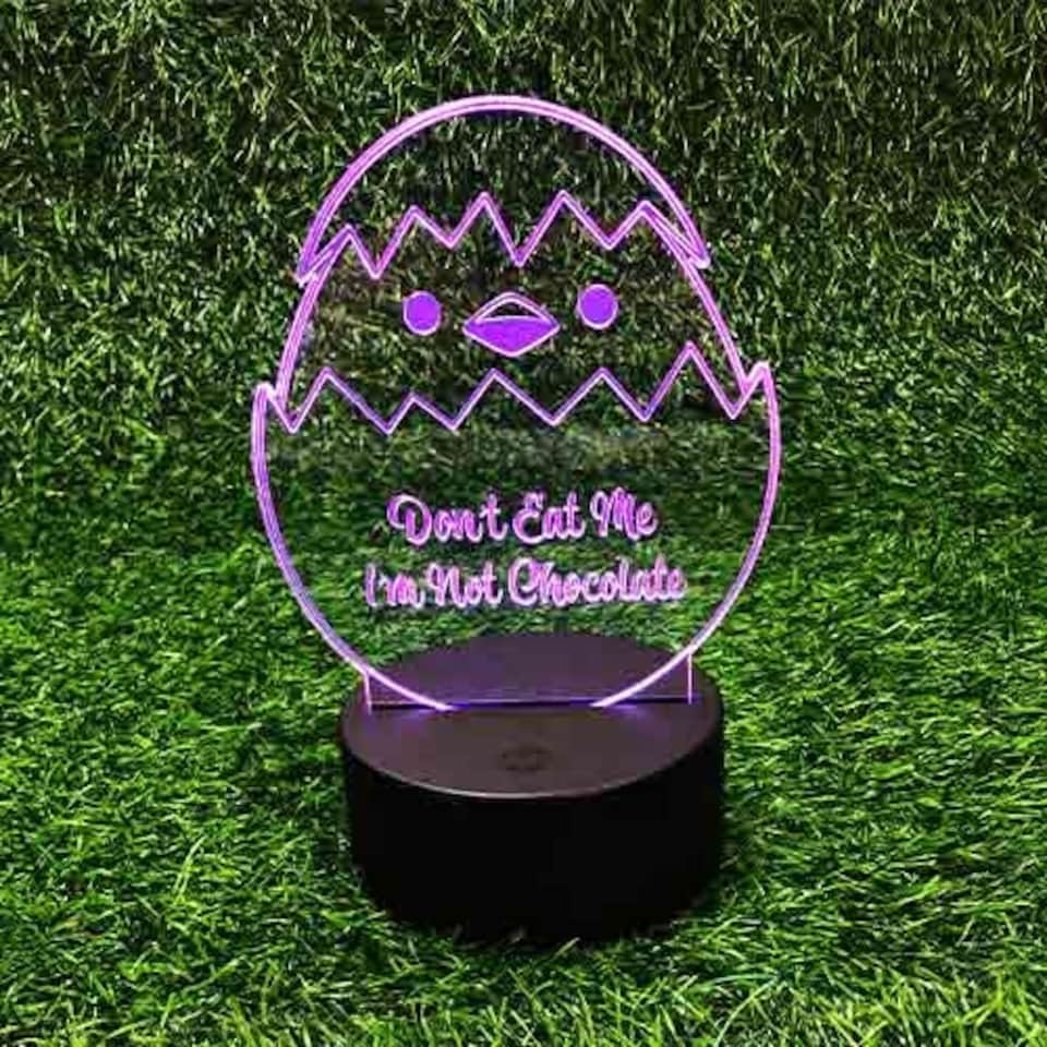 image 1 of Easter Hatchling Clear Acrylic Sign with LED Light Base