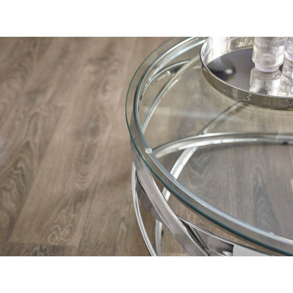 image 1 of Viennese Coffee Table in Silver and Clear