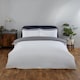 image 5 of OHS Plain Reversible Soft Microfibre Duvet Cover and Pillowcase Set, Double - Grey/White