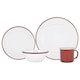 image 1 of Argon Tableware 16 Piece White Enamel Dinner Set - cm - Red
