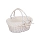 image 1 of Small White Swing Handle Wicker Shopper with White Lining | White | White