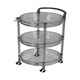 image 1 of Living and Home 3-Tier Multifunction Floor-standing Plastic Round Storage Cart Organizer Rack Black | One Size