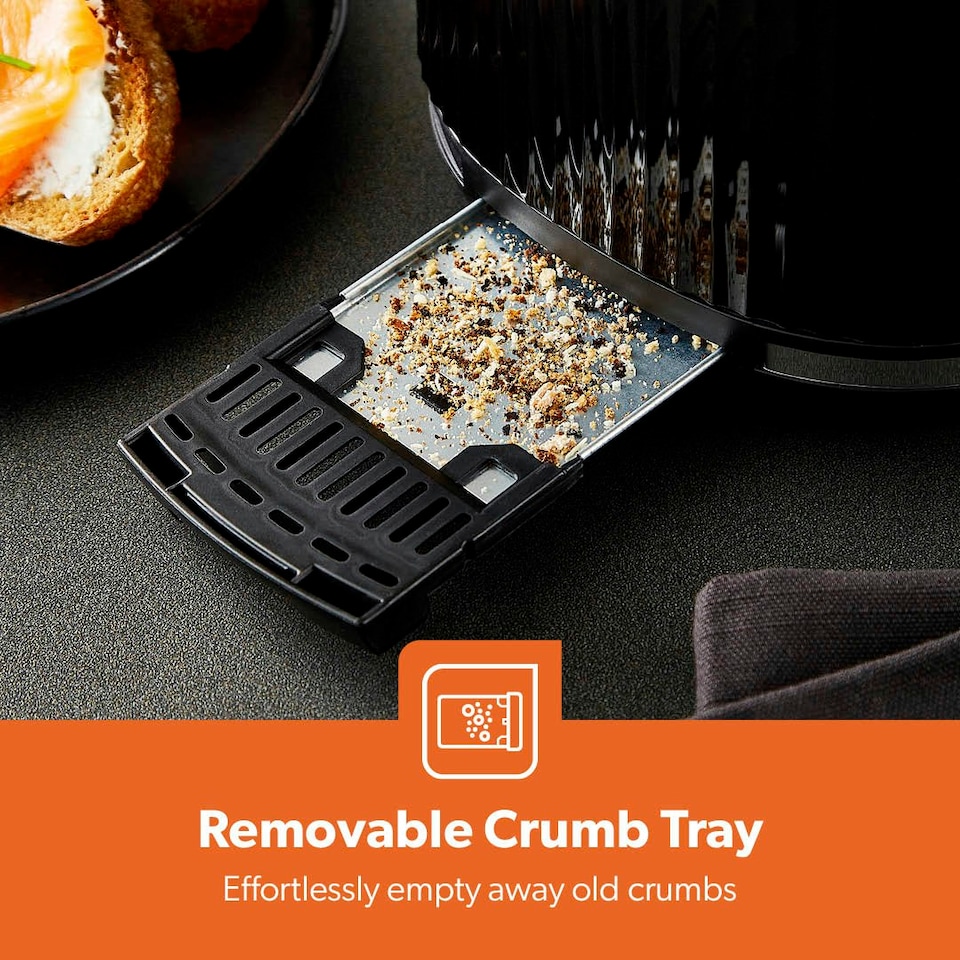 image 1 of GEEPAS 2 Slice Toaster |1000W Black Fluted | Black