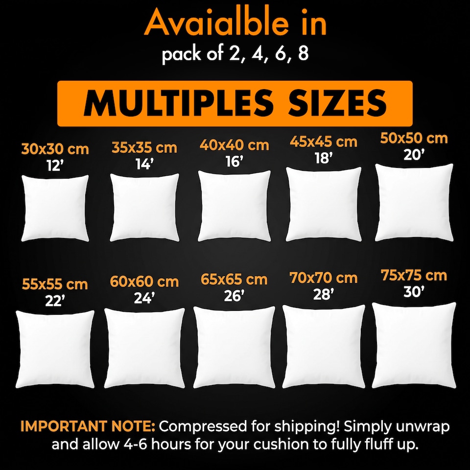 image 1 of Premium Hollowfibre Cushion Inserts (Pack of 4)
